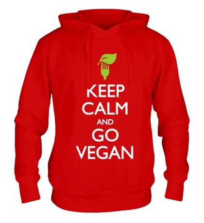 Толстовка с капюшоном «Keep Calm and go Vegan»
