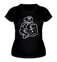 Женская футболка Раптор-бодибилдер