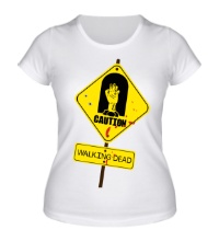 Женская футболка Caution, Walking dead