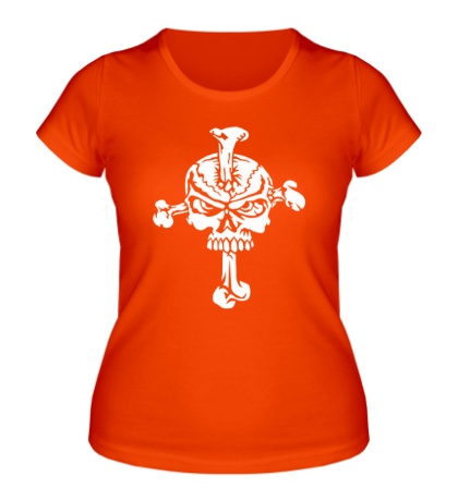 Женская футболка Череп на кресте