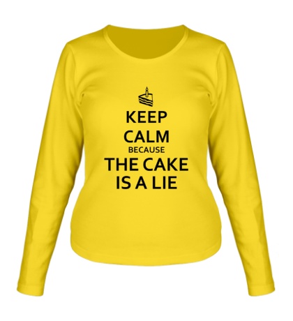 Купить женский лонгслив Keep calm because the cake is a lie