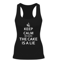 Женская борцовка Keep calm because the cake is a lie