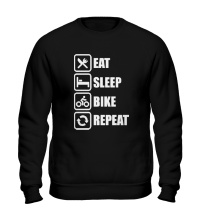 Свитшот Eat sleep bike repeat