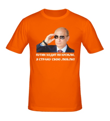 Мужская футболка Путин ходит по Кремлю