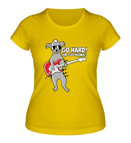 Женская футболка Собака с гитарой
