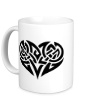 Керамическая кружка «Кельтские узоры в виде сердца» - Фото 1
