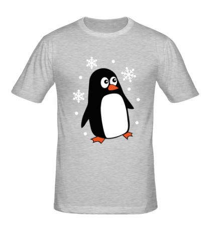 Мужская футболка Пингвин под снегом