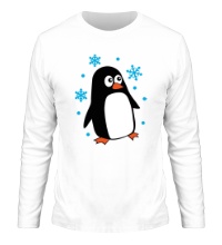 Мужской лонгслив Пингвин под снегом
