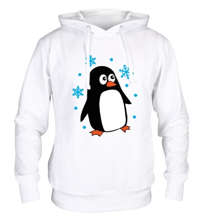 Толстовка с капюшоном Пингвин под снегом