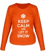 Женский лонгслив «Keep calm and let it snow» - Фото 1