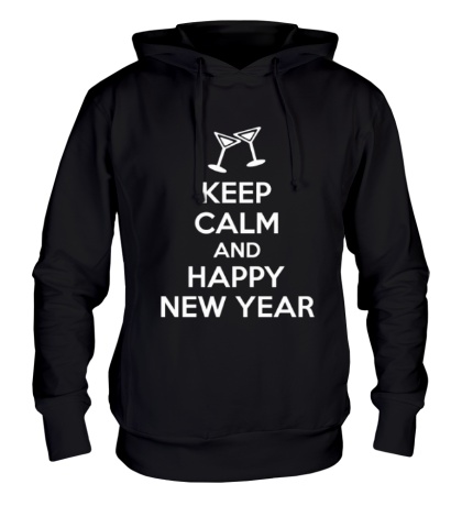 Толстовка с капюшоном «Keep Calm & Happy New Year»