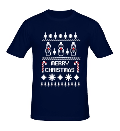 Мужская футболка «Зимний узор: Merry Christmas»