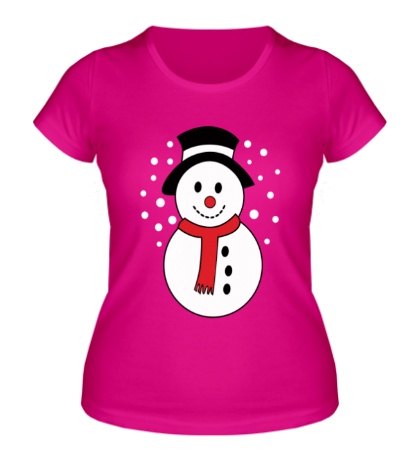 Женская футболка Снеговик и снегопад