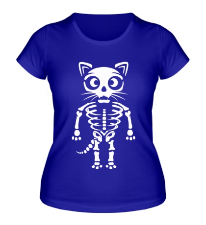 Женская футболка Скелет кота