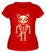 Женская футболка «Скелет кота, свет» - Фото 1
