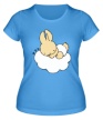 Женская футболка «Зайчик на облаке» - Фото 1
