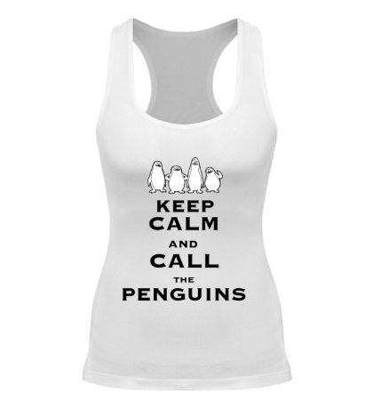 Женская борцовка Keep calm and call the penguins of madagascar