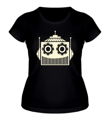 Женская футболка «Голова робота свет»
