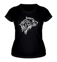Женская футболка Тату волк