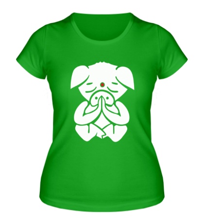 Женская футболка «Медитирующая свинка»