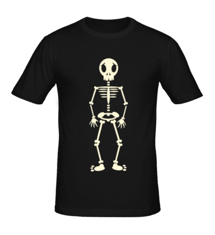 Мужская футболка Веселый скелет, свет