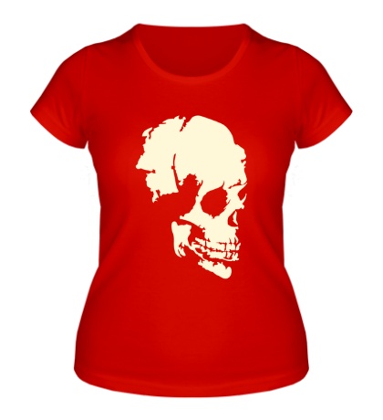 Женская футболка «Древний череп свет»