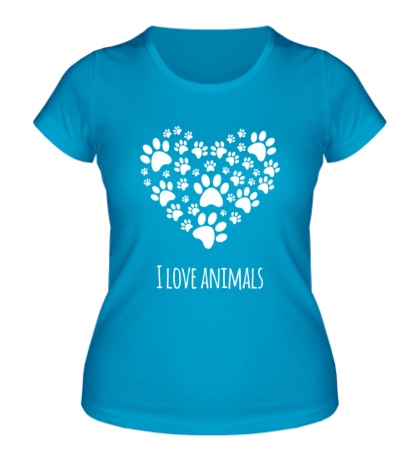 Женская футболка I love animals