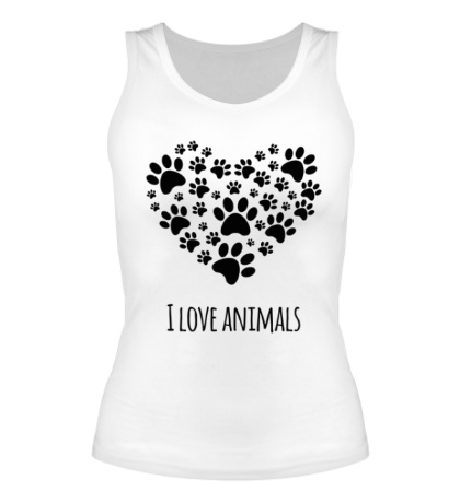 Женская майка «I love animals»