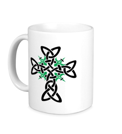 Керамическая кружка Кельтский плетеный крест