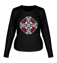 Женский лонгслив Кельтский крест с узорами