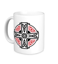 Керамическая кружка Кельтский крест с узорами