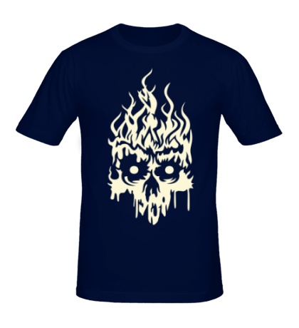 Мужская футболка «Огненный череп свет»