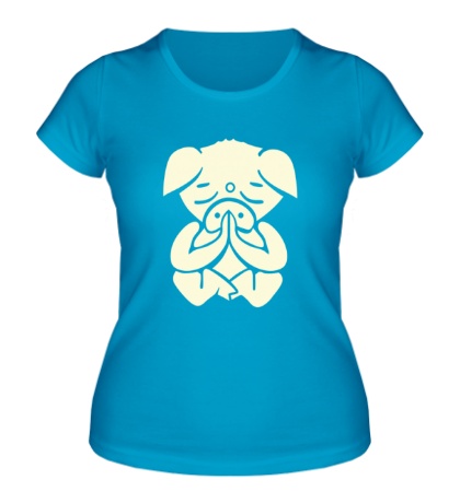 Женская футболка Медитирующая свинка свет