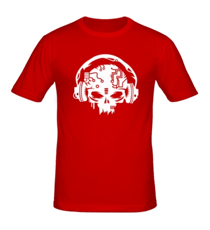 Купить мужскую футболку Электронный череп
