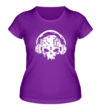 Женская футболка Электронный череп