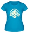 Женская футболка «Электронный череп, свет» - Фото 1