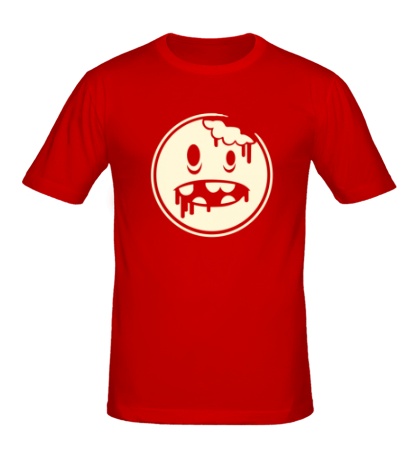 Мужская футболка Зомби рожица свет