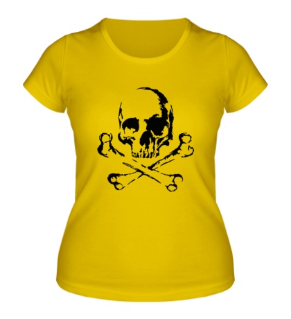 Женская футболка Череп и кости