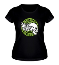 Женская футболка Кельтский череп с крыльями