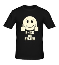 Мужская футболка Fuck the System Glow