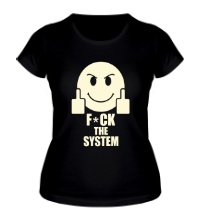Женская футболка Fuck the System Glow