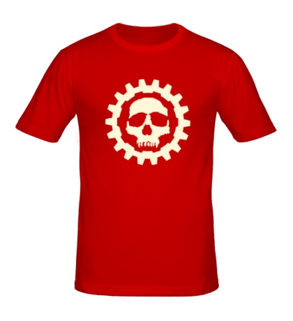 Мужская футболка «Механический череп, свет»