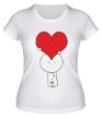 Женская футболка «Человечек с сердцем» - Фото 1