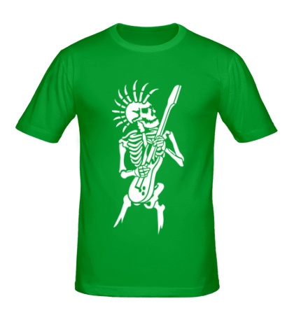 Мужская футболка «Скелет с гитарой»