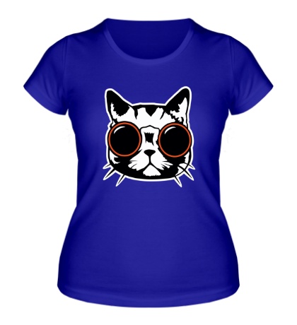 Женская футболка Модный кот в очках