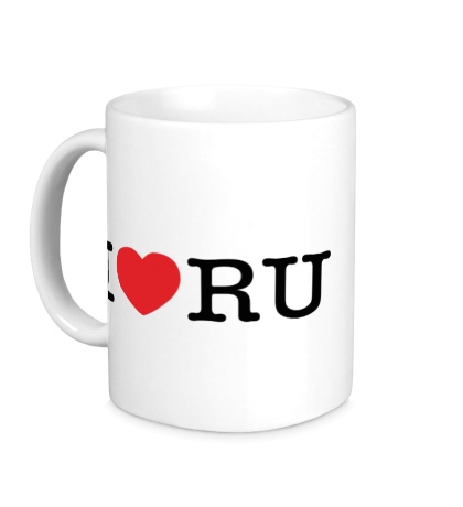 Керамическая кружка I love RU horizontal