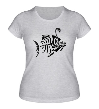 Женская футболка Скелет пираньи