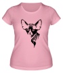 Женская футболка «Кошка сфинкс» - Фото 1