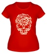 Женская футболка «Череп из листьев, свет» - Фото 1