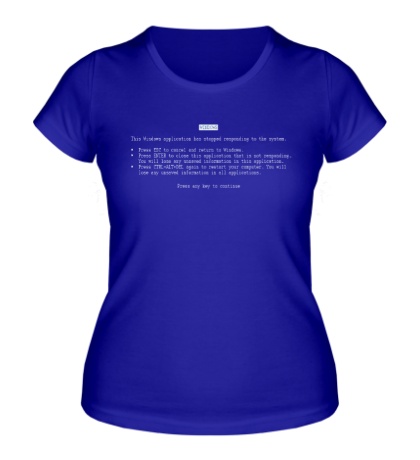 Женская футболка Синий экран смерти